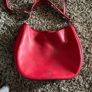 Coach purse. Beautiful red! Hobo style